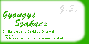 gyongyi szakacs business card